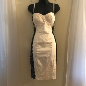 Guess formal dress / white dress with black lace